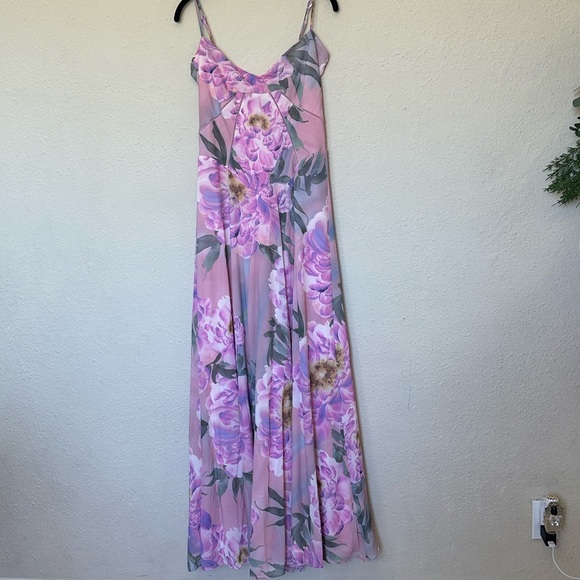 House of CB Seren Pink‎ Floral Floral Lace Back Maxi Dress NWOT Size L D-DD - Picture 6 of 16